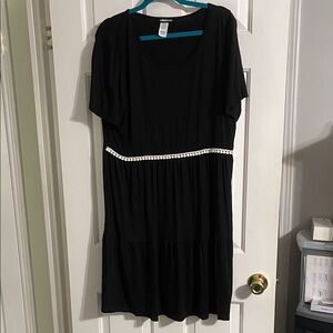 HEIMISH USA Black Mini Dress with White Trim